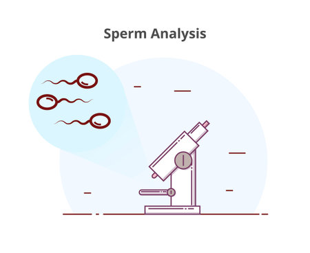 Sperm analysis vector illustration