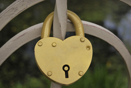 Gold castle on an iron bridge. A symbol of fidelity to the newlyweds.
の写真素材