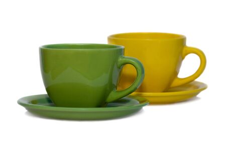 Two cup with saucers.の写真素材
