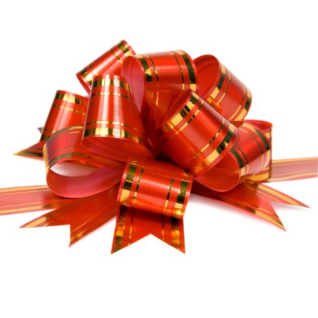 Red bow for ornamentationの写真素材