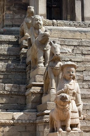 Sculptures in the old city. Nepal. Bhaktapur.の写真素材