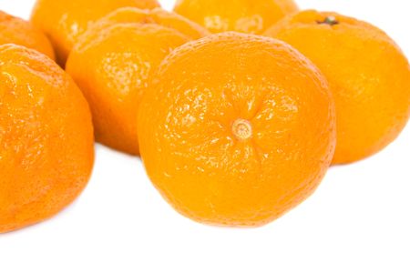 Tasty tangerines.  Isolated on white background.の写真素材