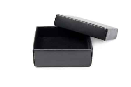 The open black box isolated on white background
