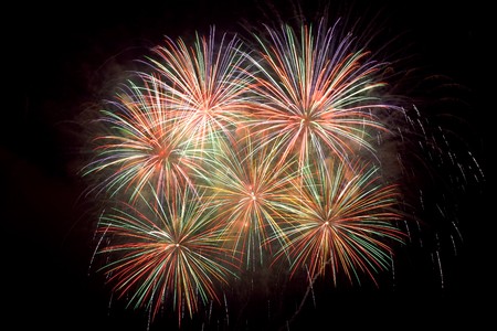 Fireworks in the night skyの写真素材