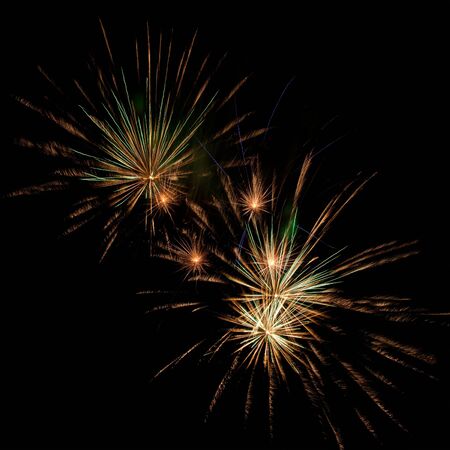 A beautiful fireworks in the night sky の写真素材