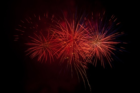 Beautiful fireworks in the night skyの写真素材