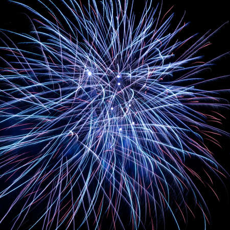 A beautiful fireworks in the night sky の写真素材