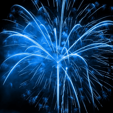 A beautiful fireworks in the night sky の写真素材