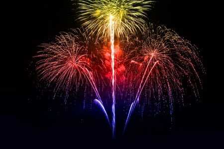 A beautiful firework in the night sky の写真素材