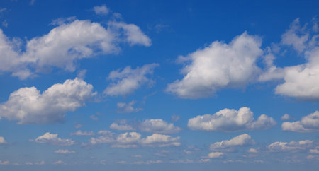 Cirrus clouds against the blue sky 
