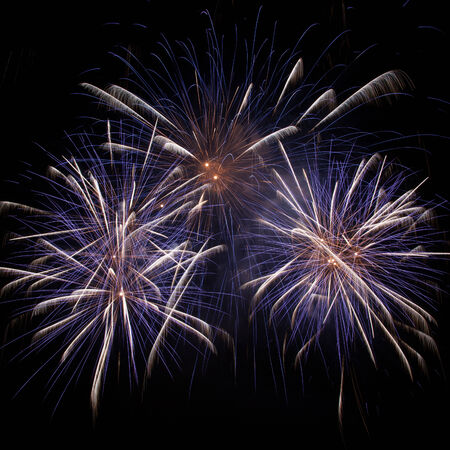 A beautiful fireworks in the night sky の写真素材