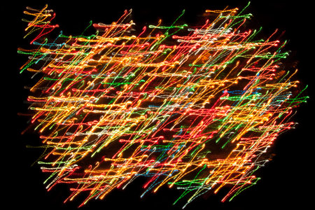 Abstract background, colorful strokes on a black background