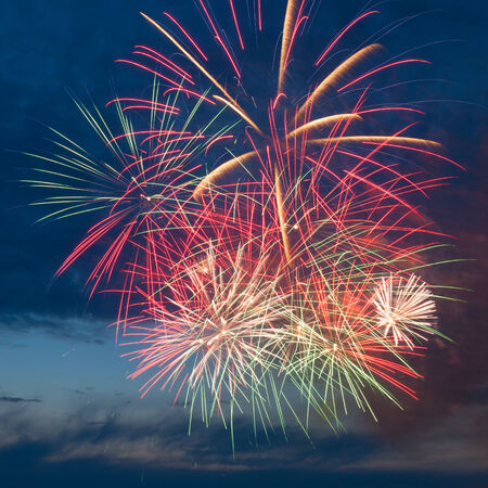 Colorful fireworks in the night skyの写真素材