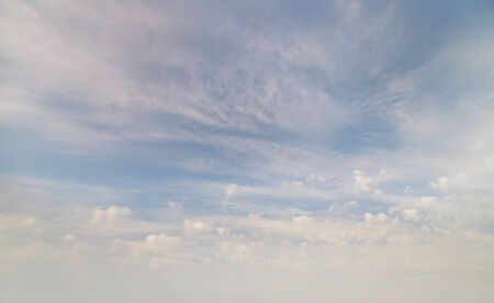Cirrus clouds against the blue skyの写真素材