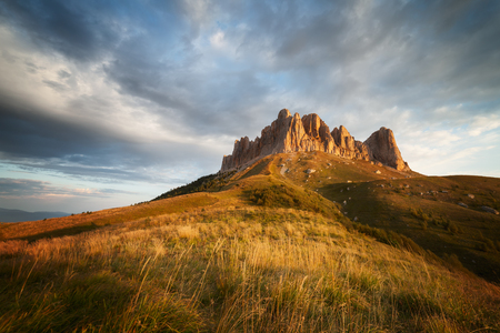 Big Thach Mountain against the sky with cloudsの写真素材