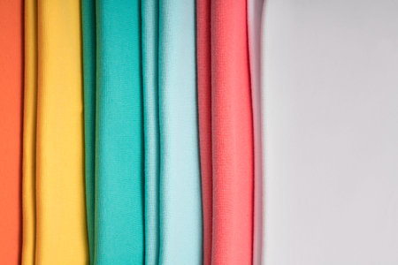 Colorful knitted fabrics in assortment