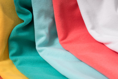 Colorful knitted fabrics in assortment