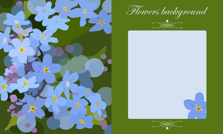 Blue flowers card , vector floral backgroundのイラスト素材