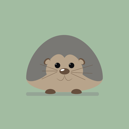 Wild animal hedgehod. Isolated vector illustration of a flatのイラスト素材