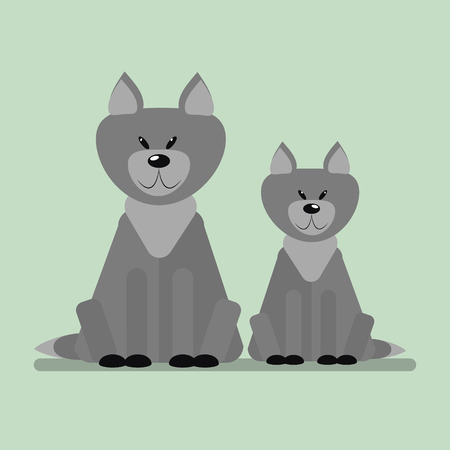 Wild animals Wolves. Isolated vector illustration of a flatのイラスト素材