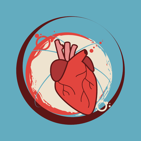 Human heart sticker vector illustrationのイラスト素材