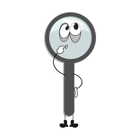 Magnifying glass cartoon thought. Comic magnifying glassのイラスト素材