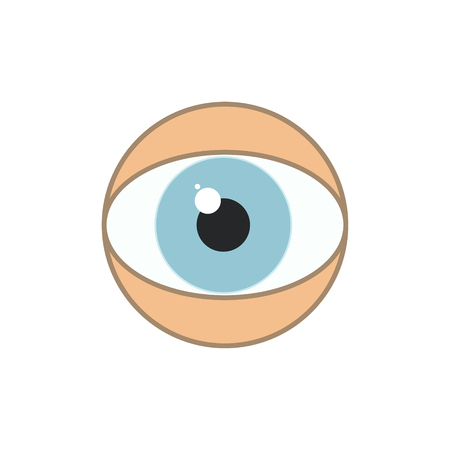 Sign of the human eye Caucasian, blue eyes. Vector flat lineのイラスト素材