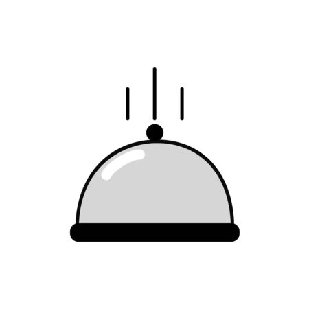 Tray for food, serving dishes, icon, vector flat lineのイラスト素材
