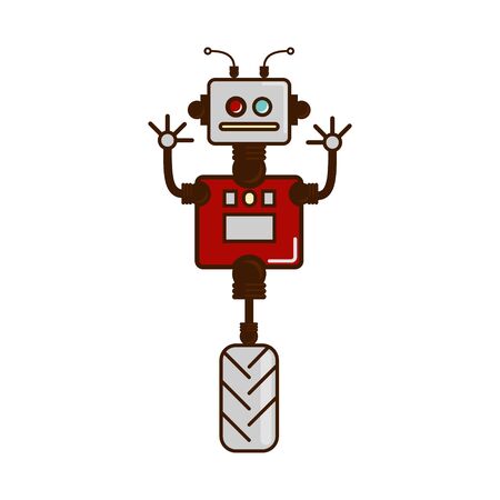 The robot, icon, logo. Robot on hinges, unicycle, robotics. cartoon Vectorのイラスト素材