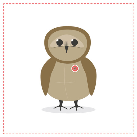 Owl bird, funny little owl, vectorのイラスト素材