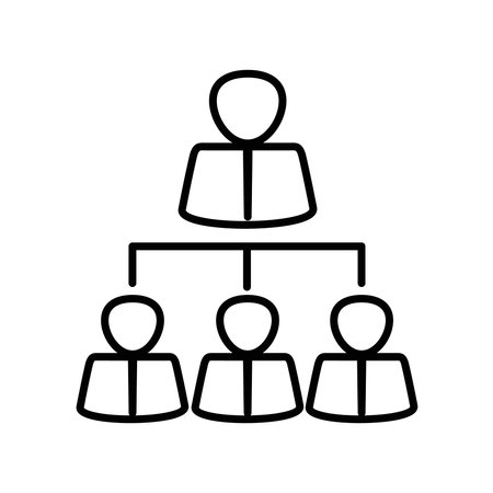 Lied command, the icon is linear flat. Success in business, business communication.のイラスト素材