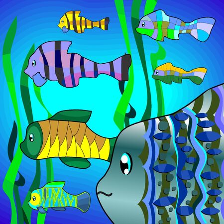 fish in the seaのイラスト素材