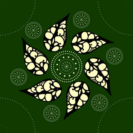 Abstract floral ornament with leaves.のイラスト素材
