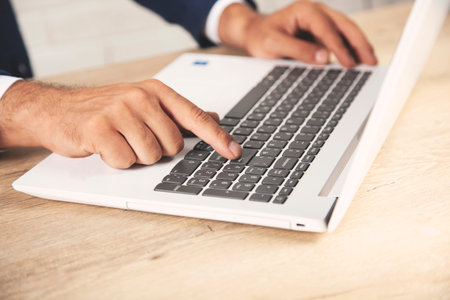 business man working in the computer on desk
