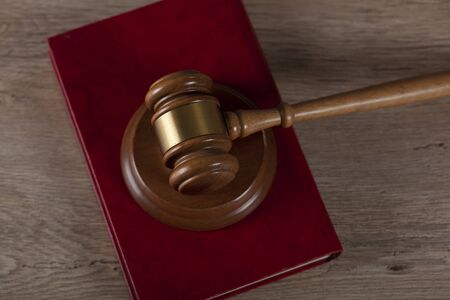 judge on book on the table backgroundの写真素材