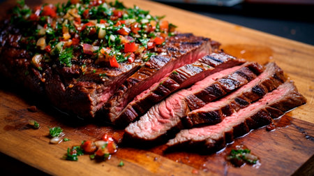 a steak with a lot of toppings on itの素材