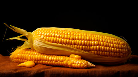 a bunch of corn with some yellow stuff on itの素材