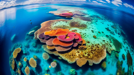 a person swimming in the ocean with a scuba suitの素材