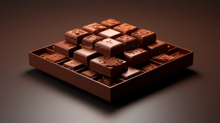 a box of chocolates with a dark backgroundの素材