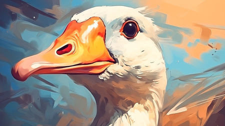 a bird with a very big beak and a big smileの素材