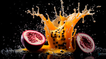 splashing milk in the glass with milk and splashing in a black backgroundの素材