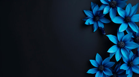 a blue flower border with copy space for your textの素材