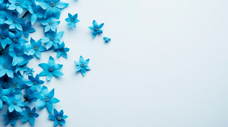a blue flower border with copy space for your textの素材