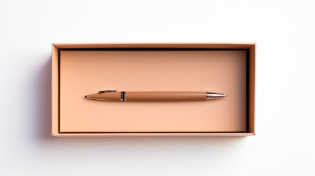 a pen in a red box on a white surfaceの素材