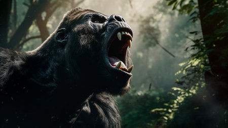 portrait of gorilla in the jungleの素材