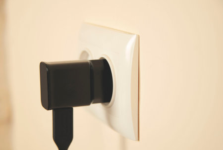 electric light in a black wall