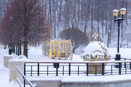 New Year's decorations in Tsaritsyno Park.の写真素材