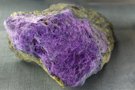Purple Jadeite stone. Natural Minerals.