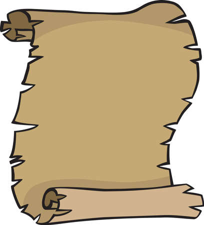 vintage brown scroll of parchment for inscriptionsのイラスト素材