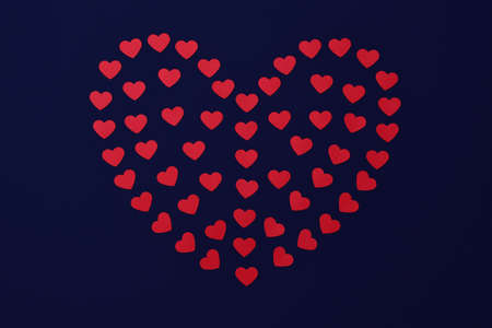 Background for a Valentine's day card, with space for text. Matrix with space for your creativity on Valentine's Day on a blue background with red Valentinesの写真素材